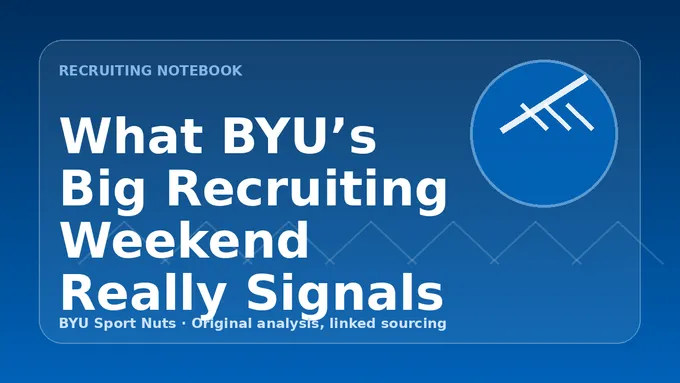 Abstract navy football recruiting board graphic for BYU Sport Nuts.